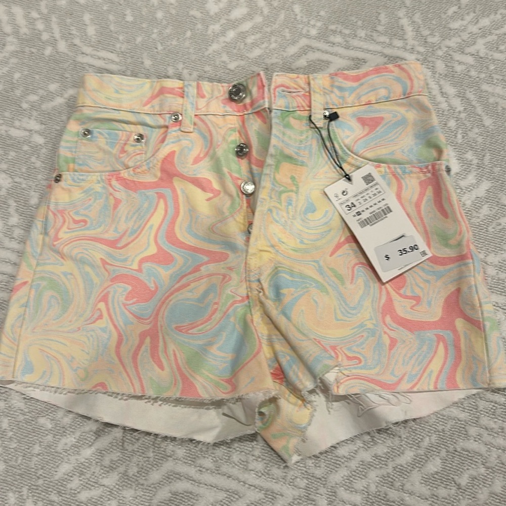 Zara tie dye Jean shorts